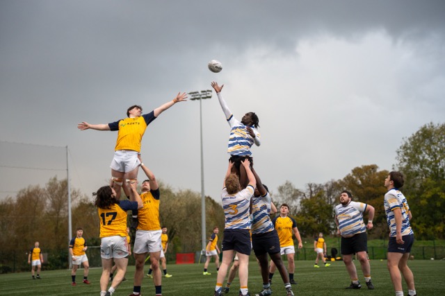 Rugby players warming up